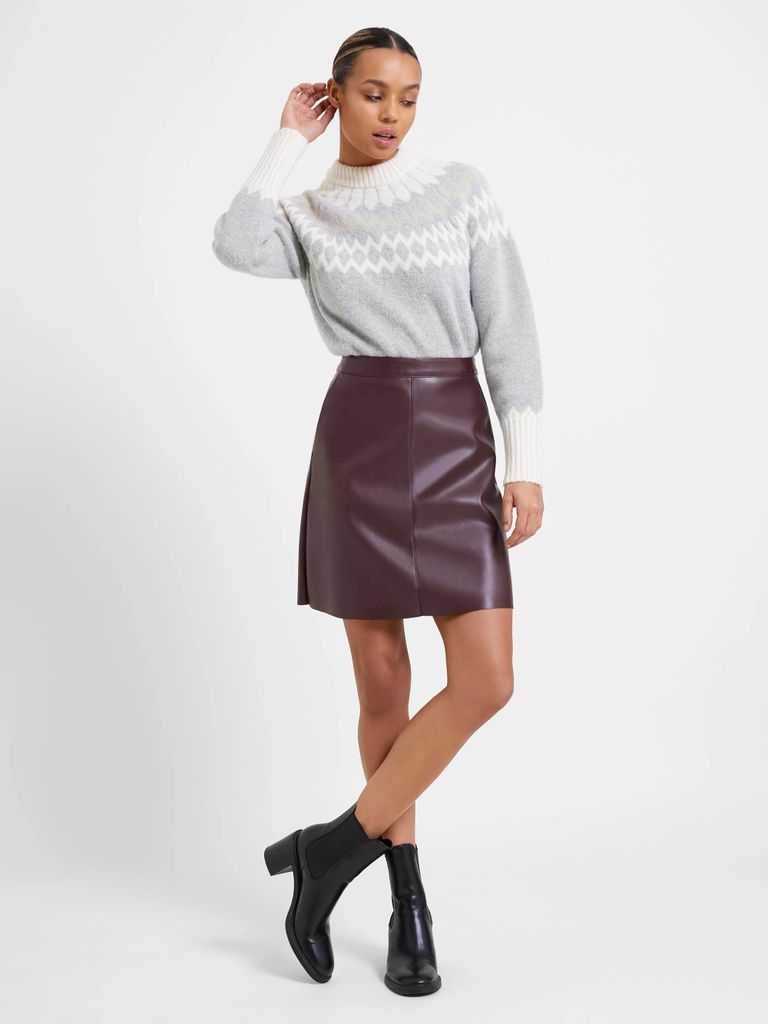 Ania Faux Leather Mini Skirt Cocoa