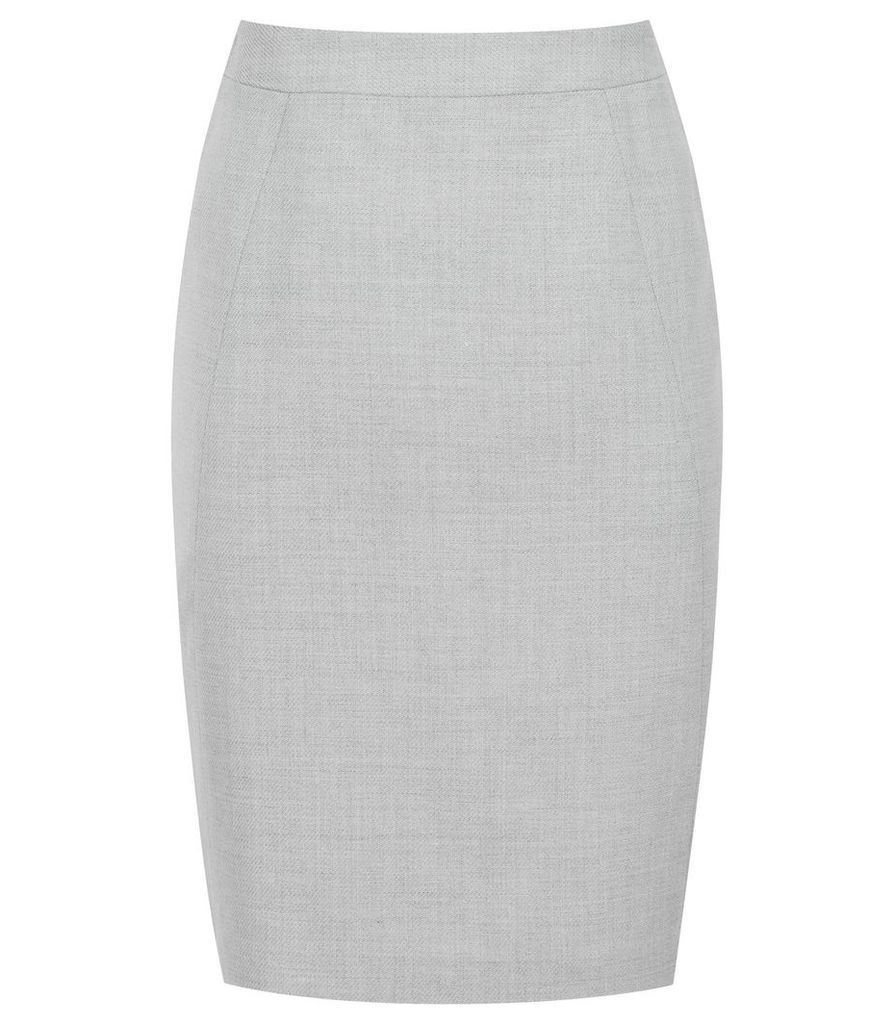 Reiss Haven Skirt - Knee Length Pencil Skirt in Grey, Womens, Size 14