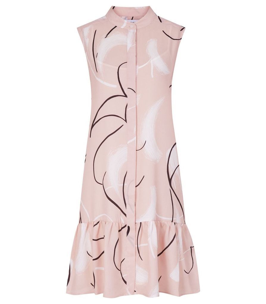 Reiss Anastasia - Printed Drop Waist Dress in Pink, Womens, Size 14