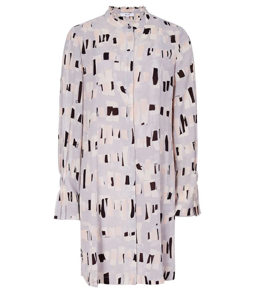 Reiss Oretta - Geo Printed Shirt Dress in Multi, Womens, Size 16