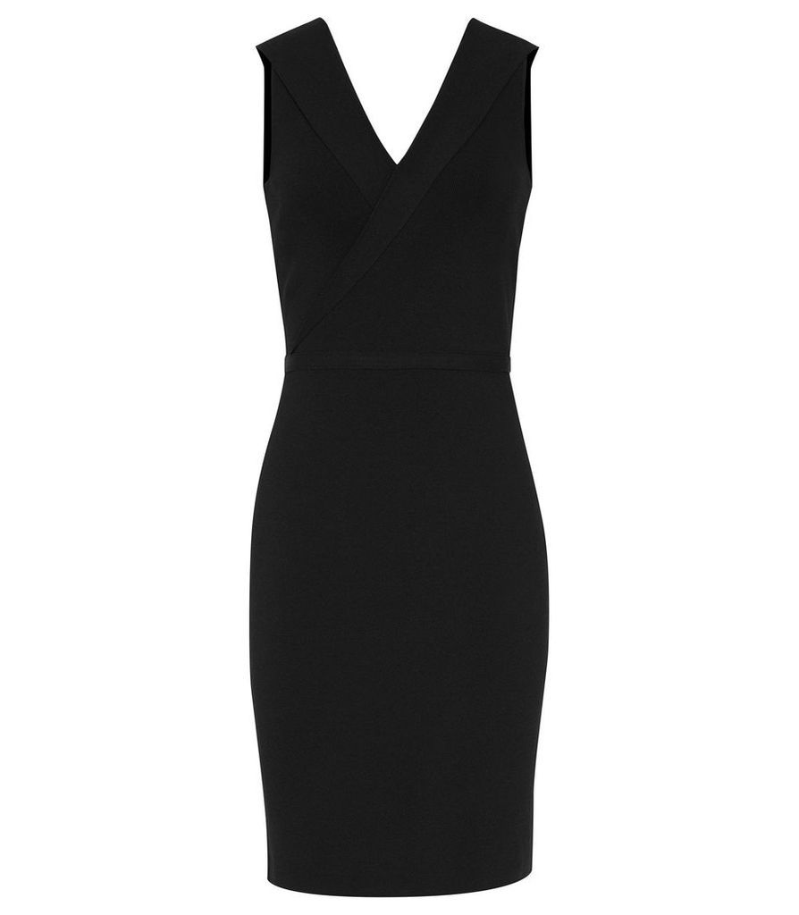 Reiss Kiera - Knitted Bodycon Dress in Black, Womens, Size XL