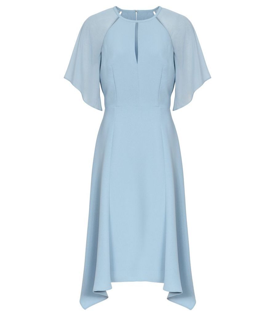 Reiss Tavia - Asymmetric Midi Dress in Blue, Womens, Size 16