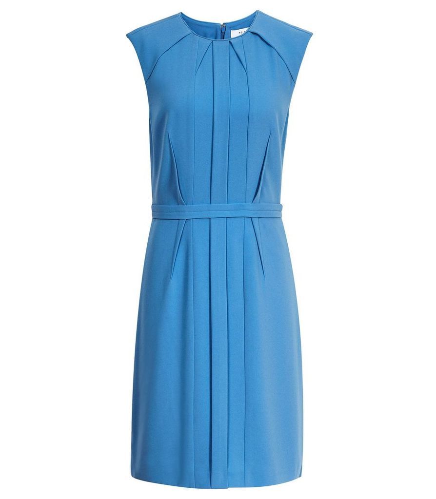 Reiss Nala - Tailored Dress in Antique Blue, Womens, Size 16