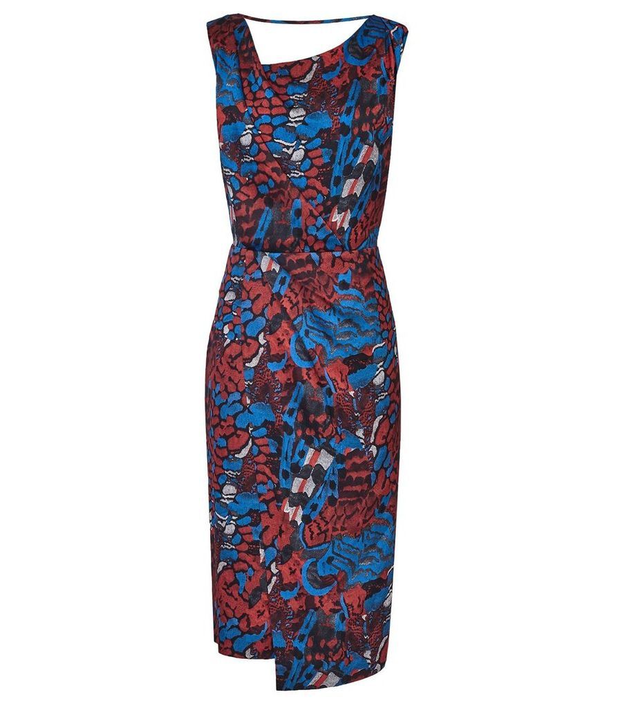 Reiss Diona - Cross Back Cocktail Dress in Multi, Womens, Size 16