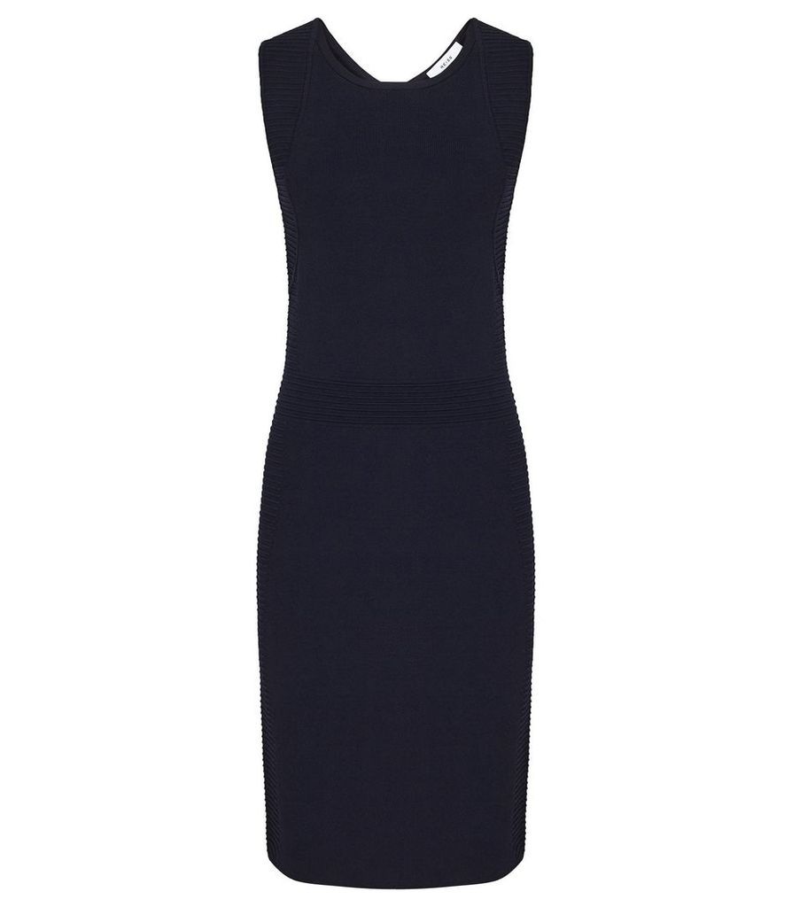 Reiss Diana - Knitted Bodycon Dress in Navy, Womens, Size XL