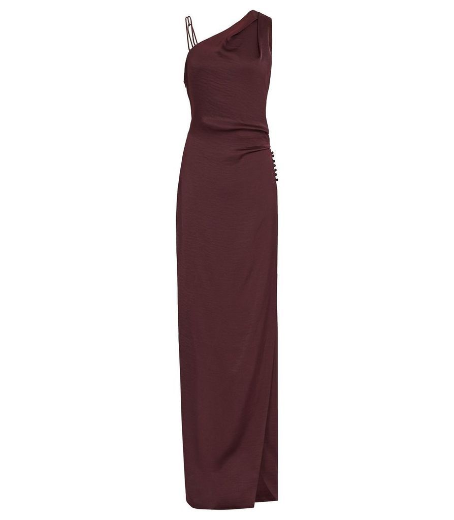 Reiss Aerin - Cross Strap Detail Maxi Dress in Deep Berry, Womens, Size 16