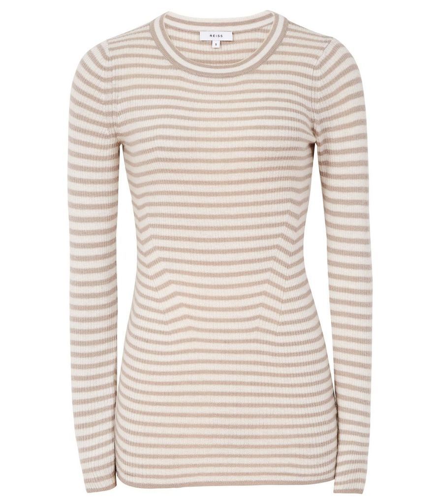 Reiss Chartwell - Striped Long Sleeved Jumper in Neutral, Womens, Size XXL