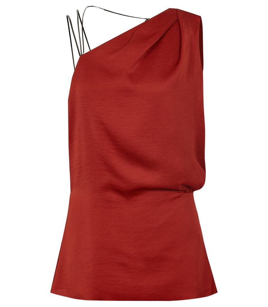 Reiss Adalee - Strappy Back Top in Red, Womens, Size 14