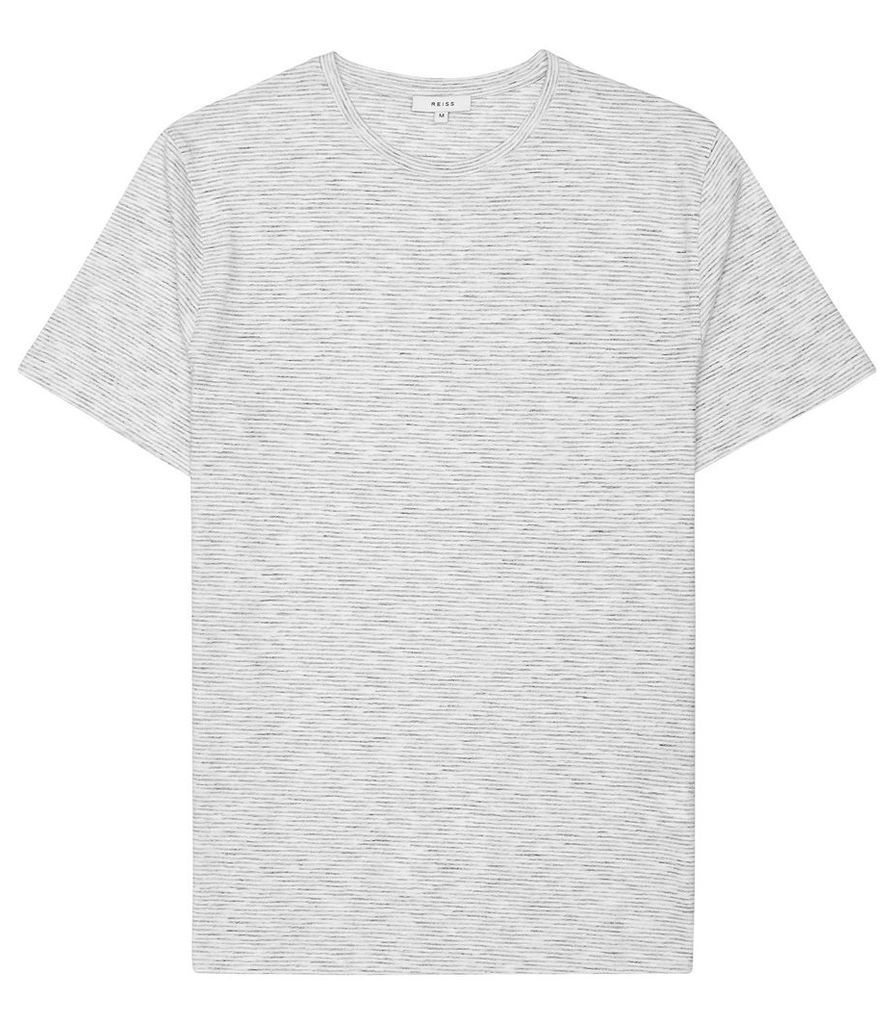 Reiss Beech - Melange Striped T-shirt in Grey, Mens, Size XXL