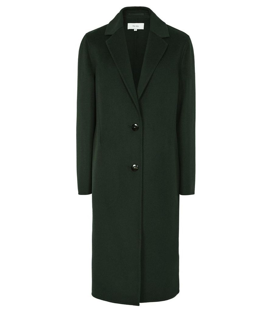 Reiss Berkley - Blind Seam Longline Overcoat in Green, Womens, Size XL