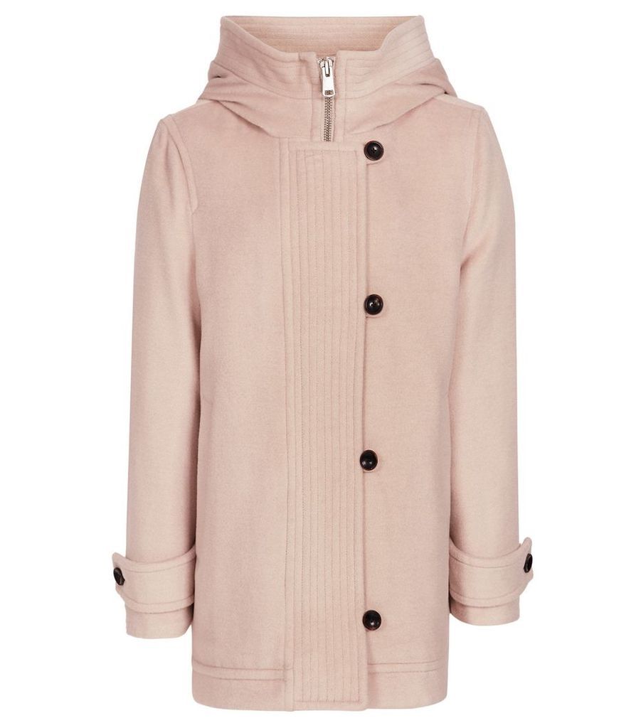 Reiss Marlowe - Hooded Coat in Blush Pink, Womens, Size 16