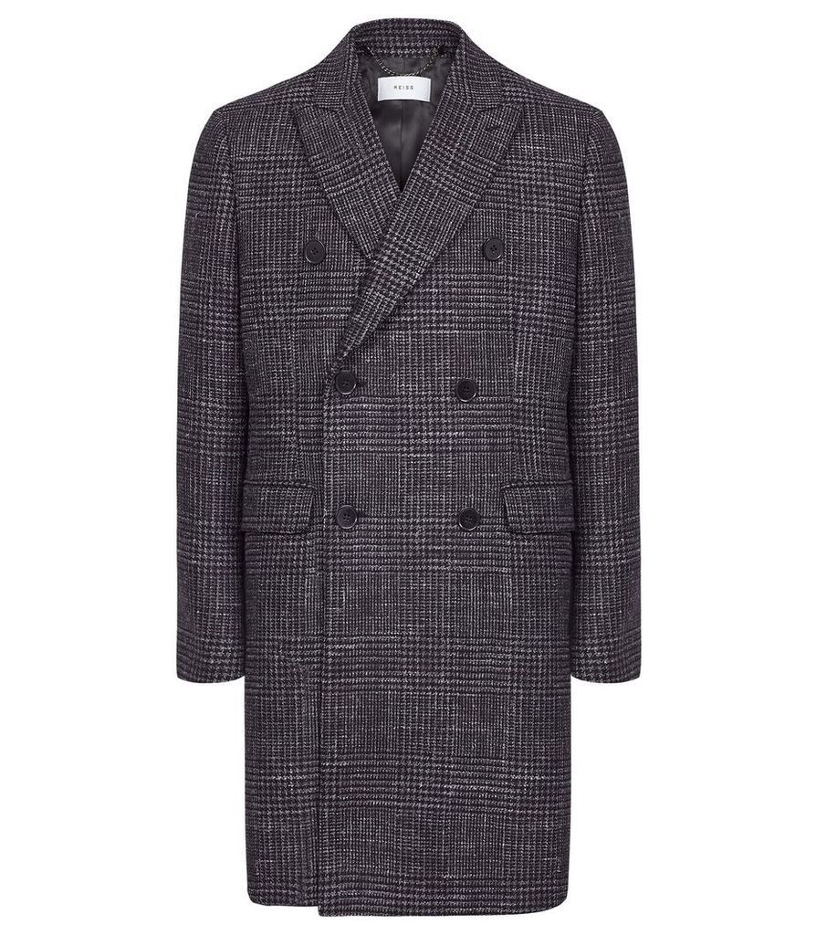 Reiss Francisco - Wool Blend Double Breasted Overcoat in Blue, Mens, Size XXL