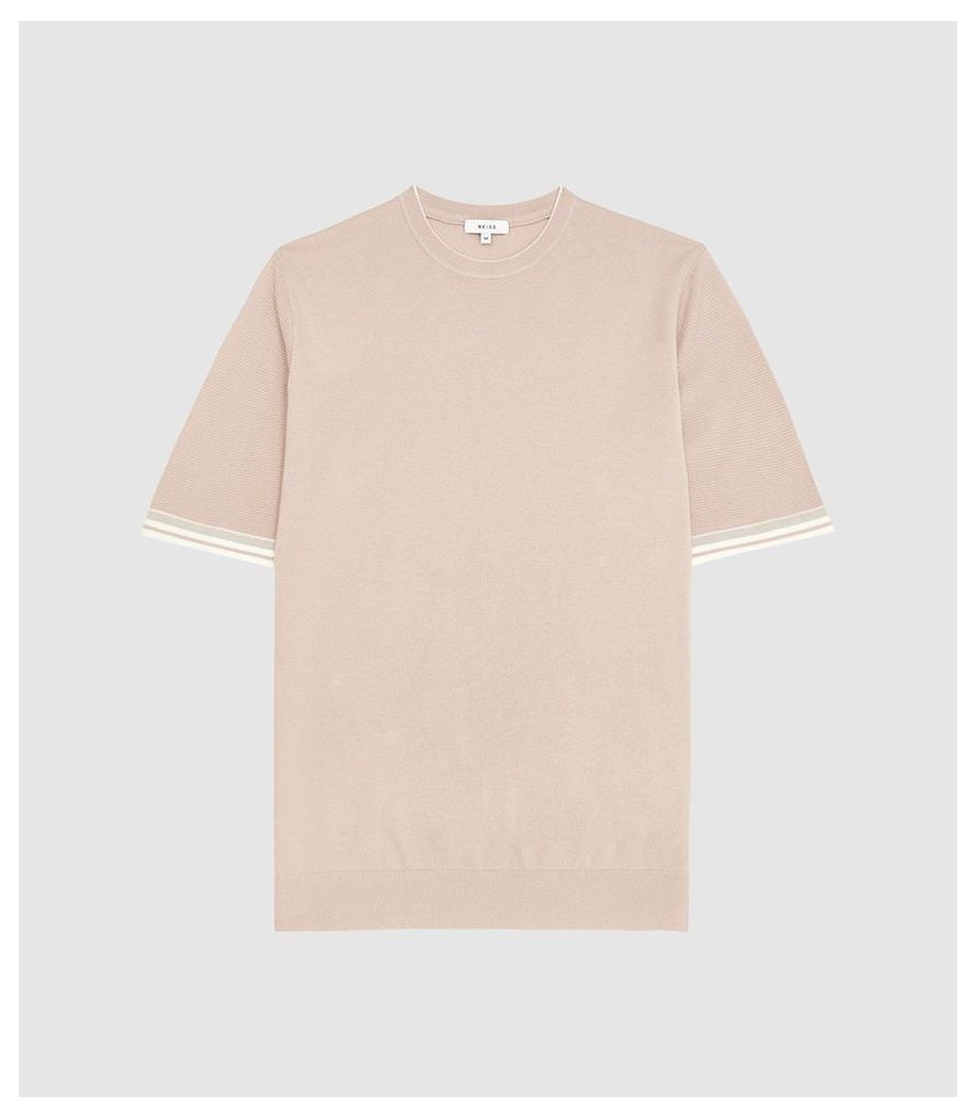 Reiss Titan - Tipped Crew Neck Top in Pink, Mens, Size XXL