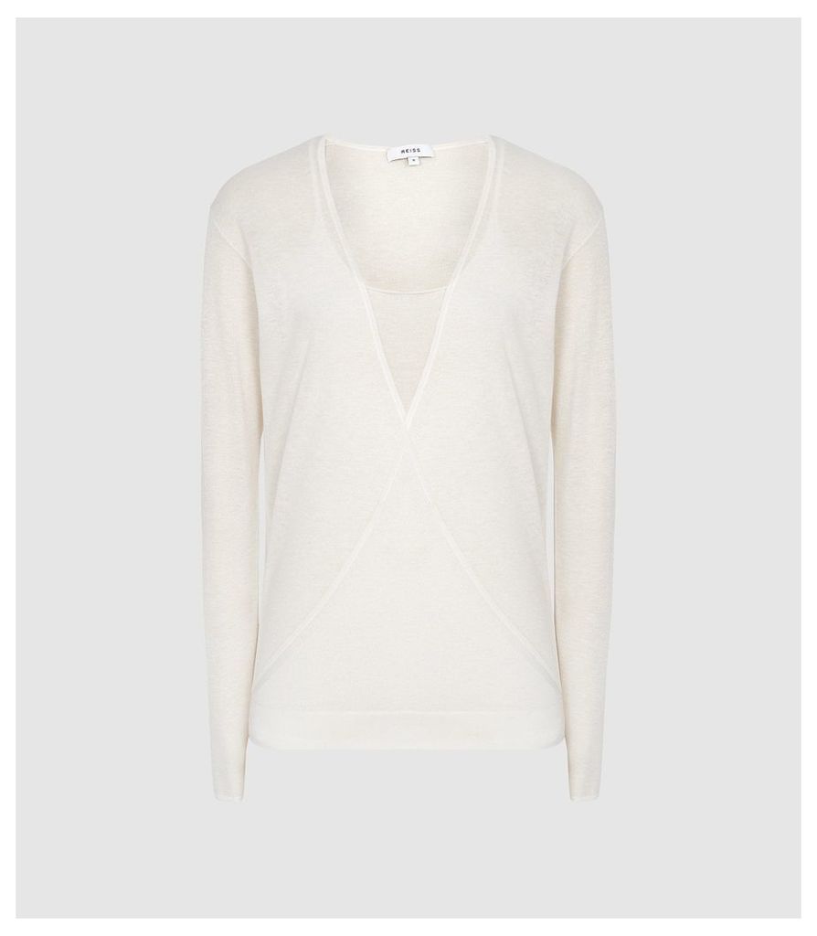 Reiss Lauren - Two Piece Layering Top in White, Womens, Size XXL
