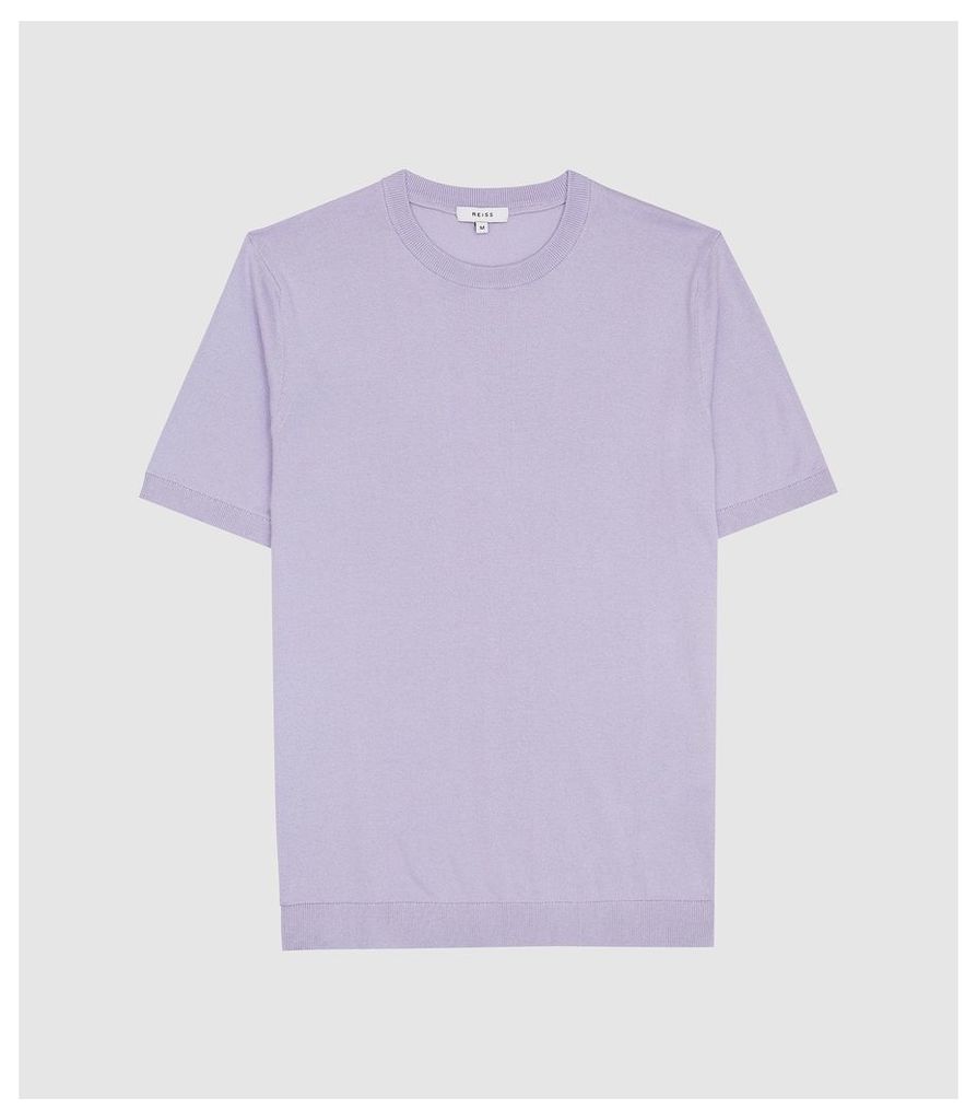 Reiss Carlton - Knitted Crew Neck Top in Lilac, Mens, Size XXL
