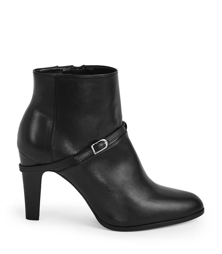 Reiss Ophelia - Buckle Detail Ankle Boots in Black, Womens, Size 8