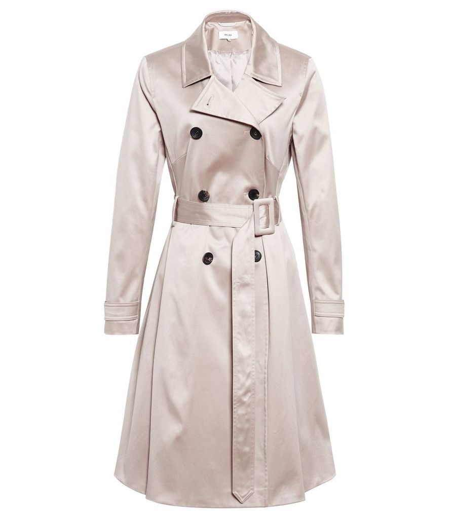 Reiss Hyde - Trench Coat in Husk, Womens, Size 14