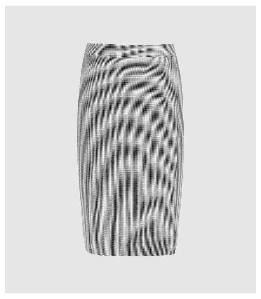 Reiss Romy Skirt - Wool Blend Wrap Front Pencil Skirt in Grey, Womens, Size 12