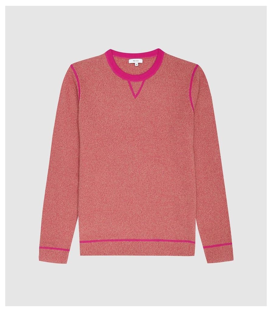 Reiss Allandale - Wool Blend Fluoro Jumper in Pink, Mens, Size XL