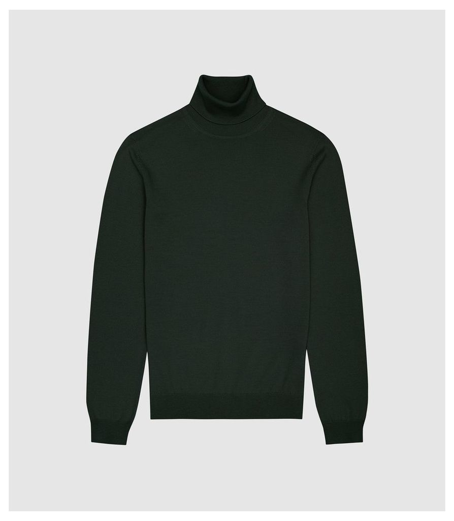 Reiss Caine - Merino Wool Rollneck in Forest Green, Mens, Size XXL
