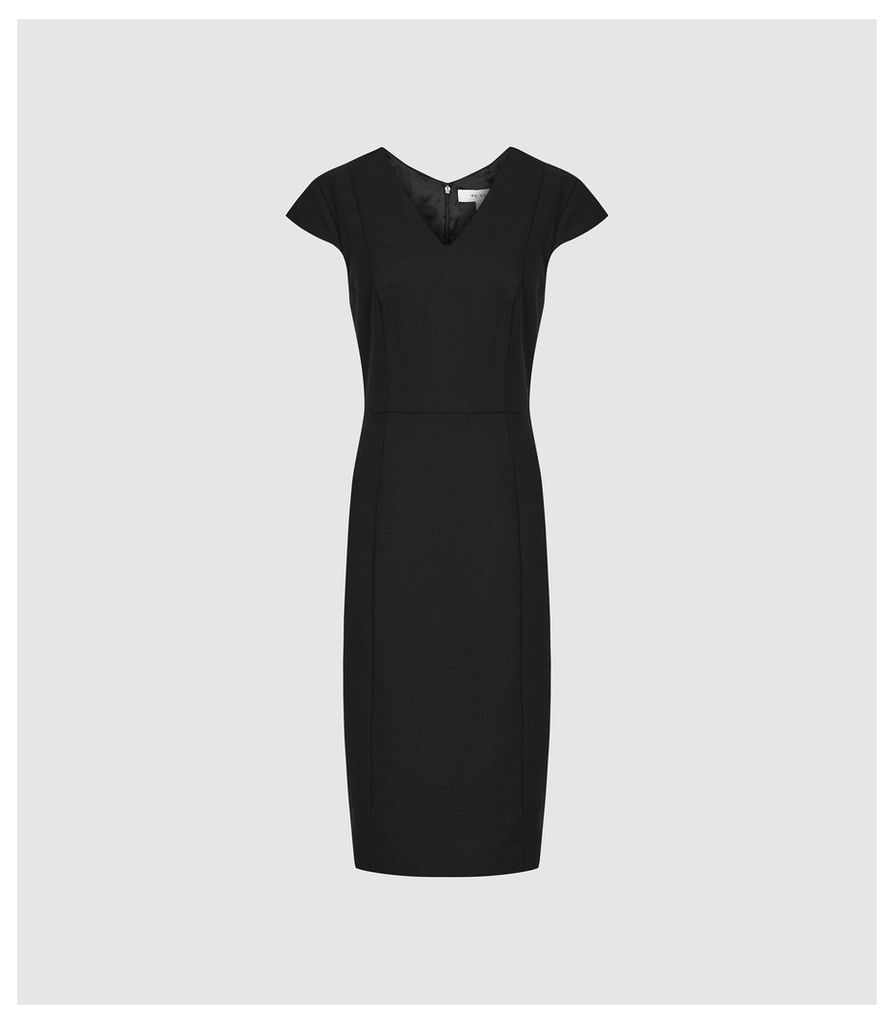 Reiss Hartley - Tailored Wool Blend Dress in Black, Womens, Size 18