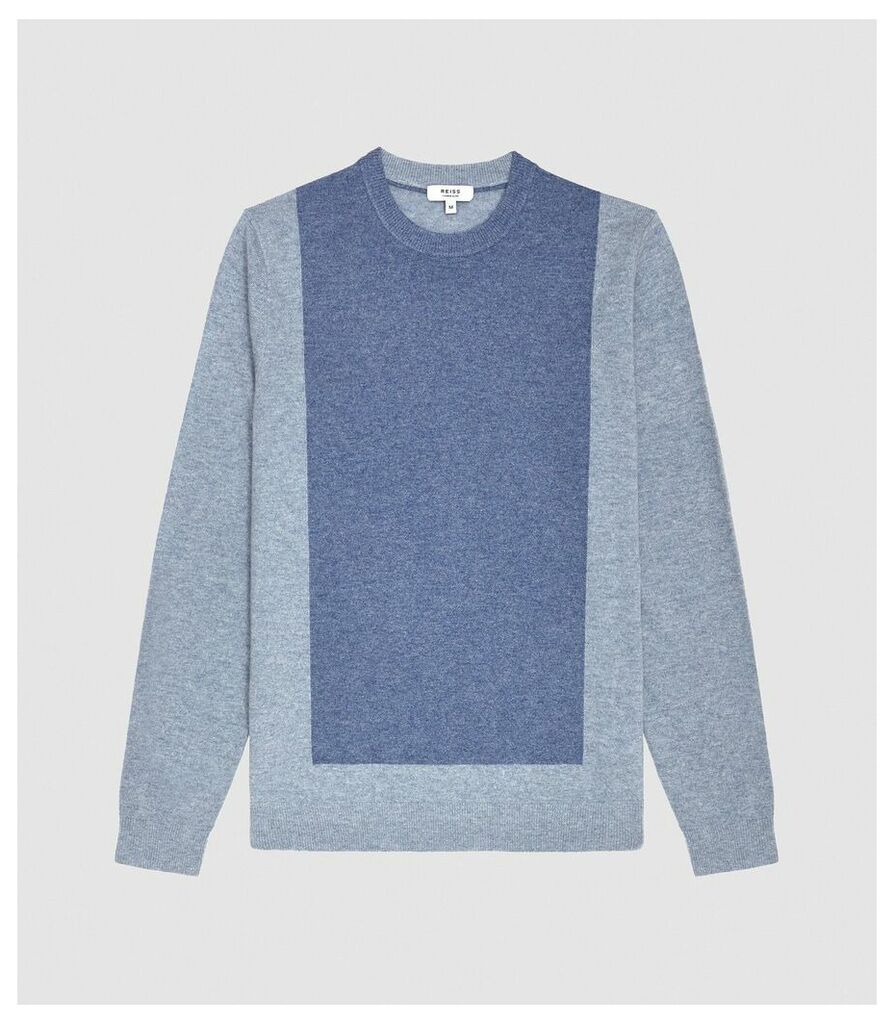 Reiss Cassidy - Wool Cashmere Blend Jumper in Airforce Blue, Mens, Size XXL