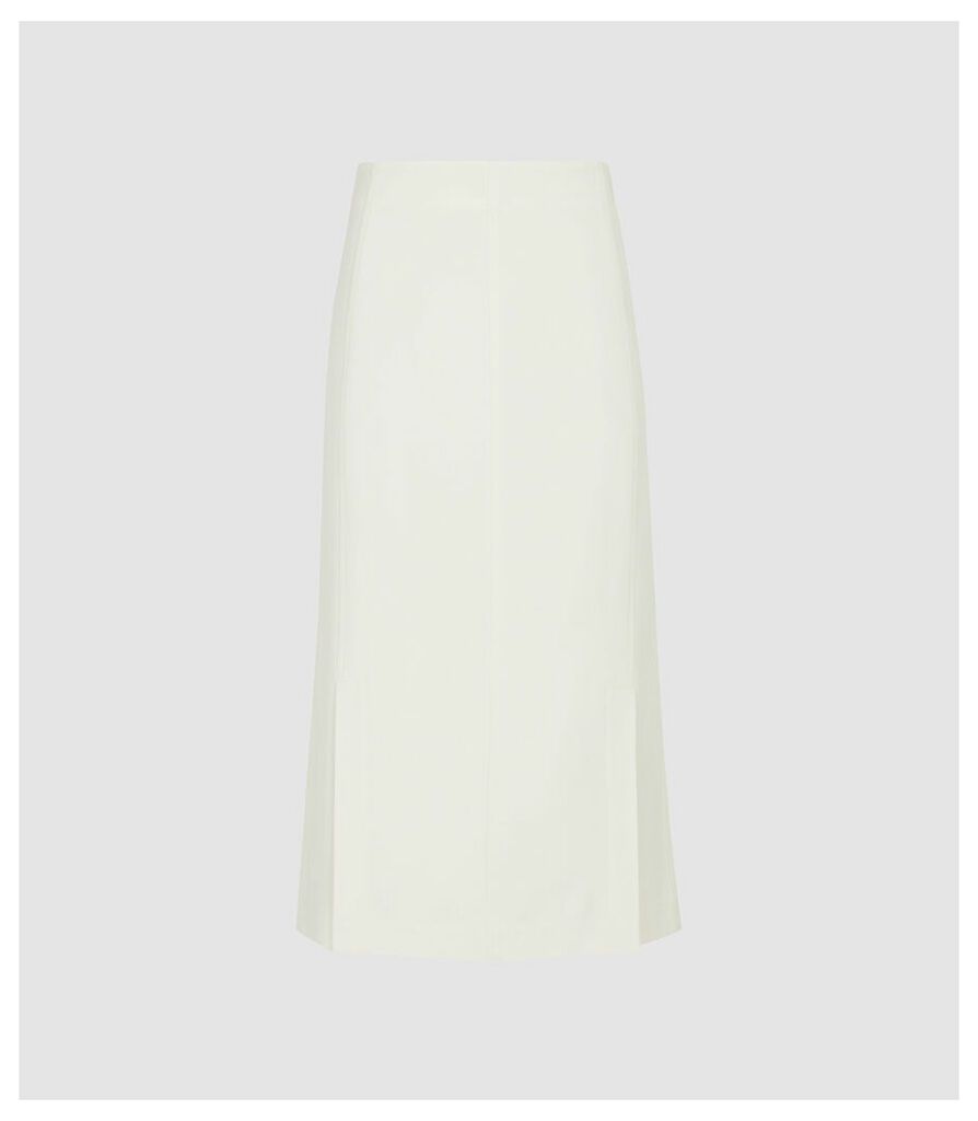 Reiss Flossie - Pleated Midi Skirt in Cream, Womens, Size 16
