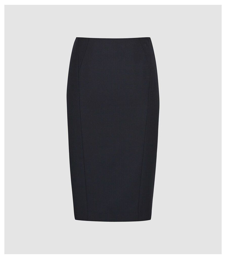 Reiss Hartley Skirt - Textured Pencil Skirt in Navy, Womens, Size 6