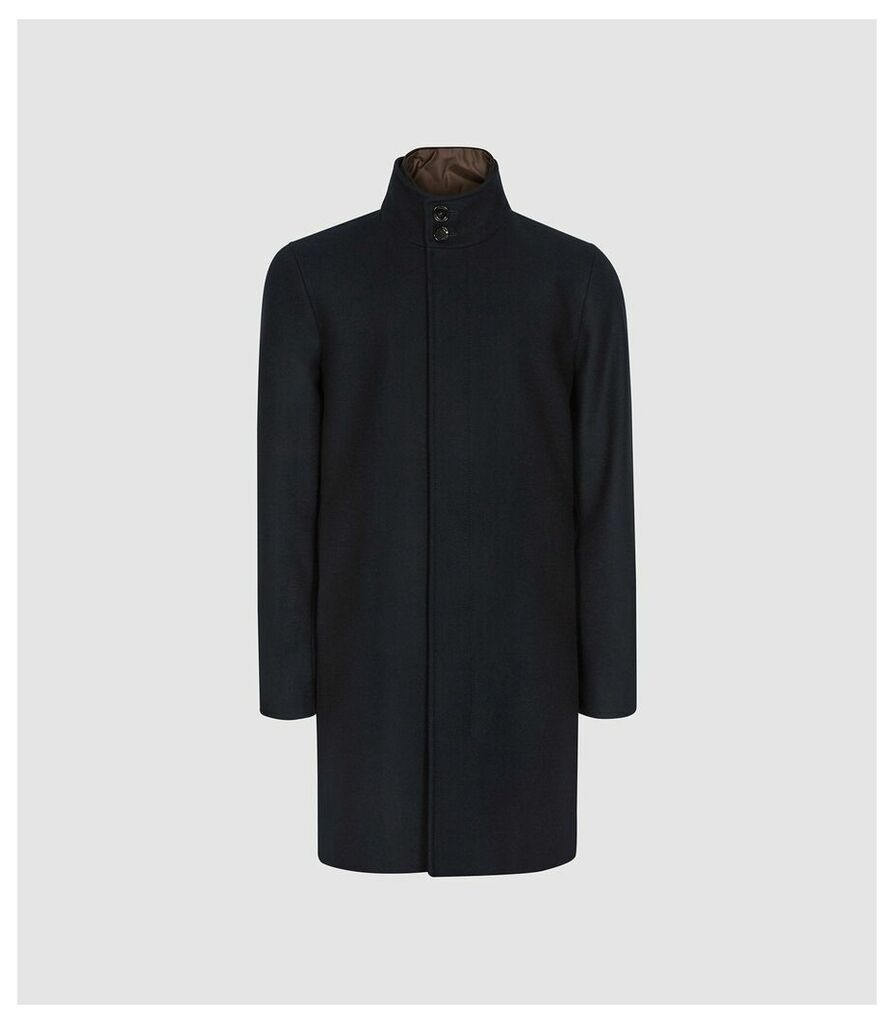 Reiss Hawnby - Overcoat With Removable Insert in Navy, Mens, Size XXL