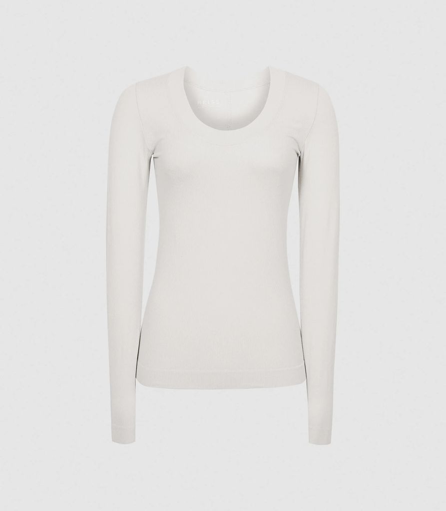 Larkin - High Stretch Seamless Top in White, Womens, Size XS