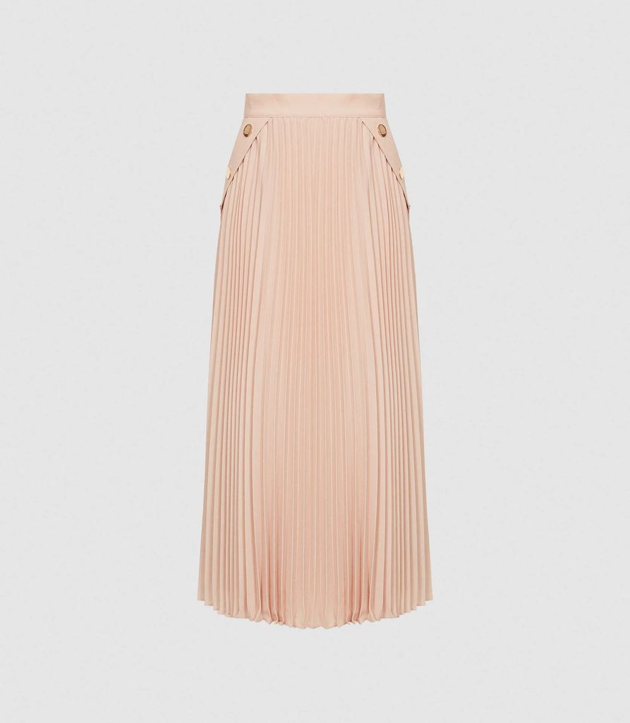 Lina - Pleated Mini Skirt in Nude, Womens, Size 4