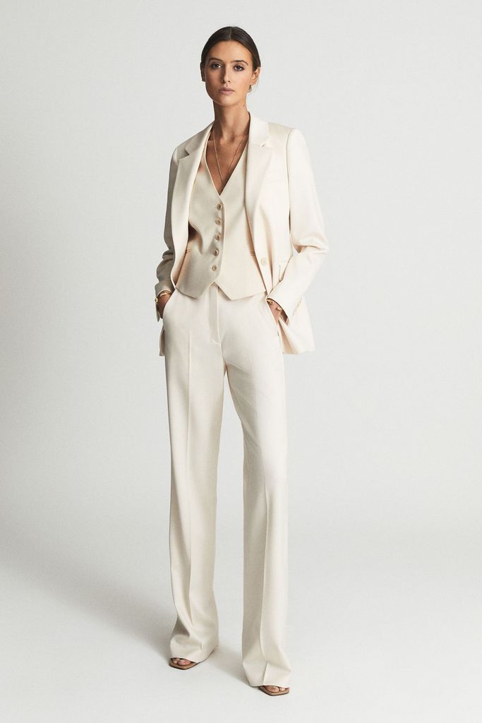 White Luna Petite Premium Suit Waistcoat