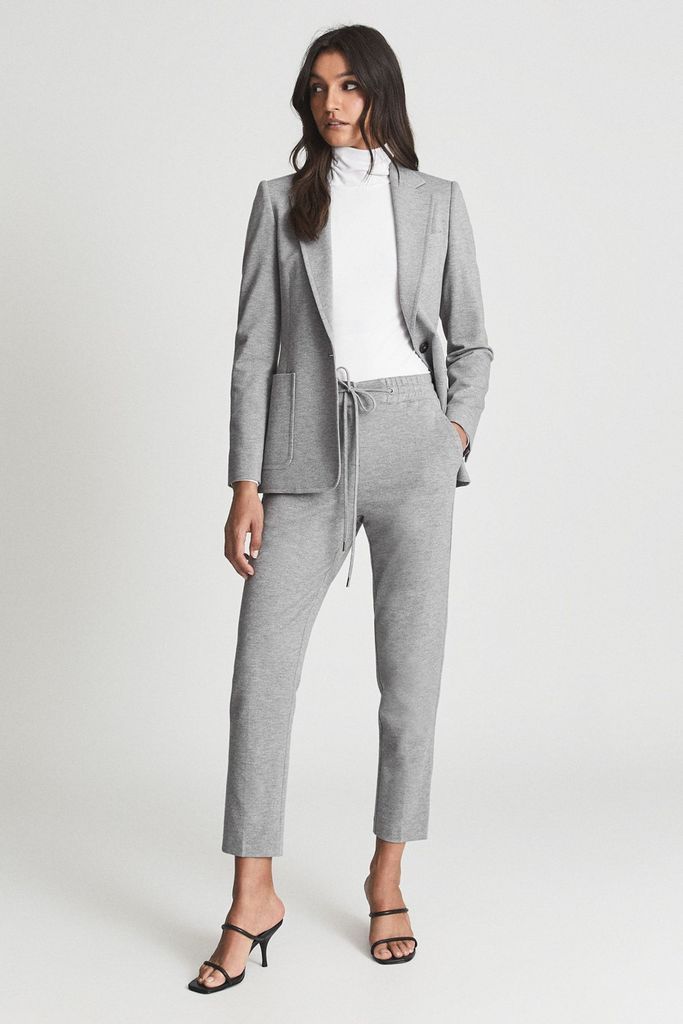 Grey Neave Regular Slim Fit Jersey-Stretch Blazer