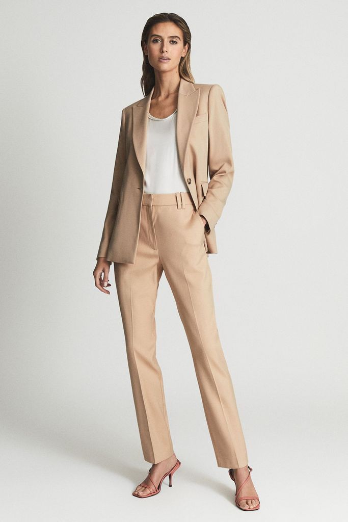 Camel Brooke Petite Tapered Mixer Trousers