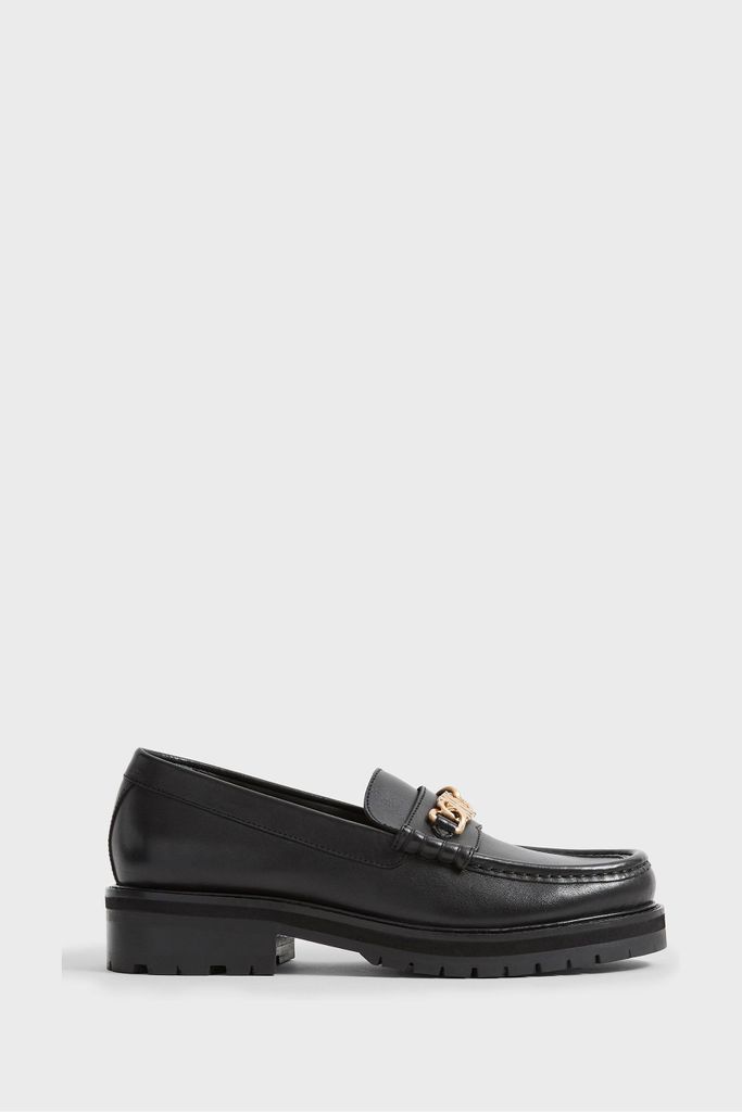Black Charlotte Leather Loafers