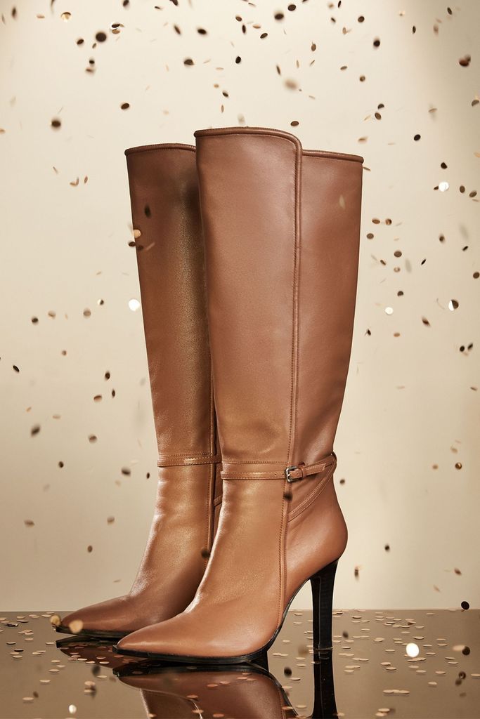 Tan Ada Knee High Leather Boots
