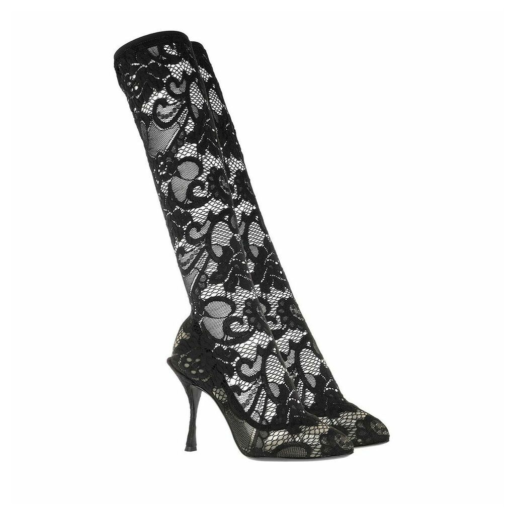 Boots & Booties - Under-The-Knee Boots Stretch Lace Black - black - Boots & Booties for ladies