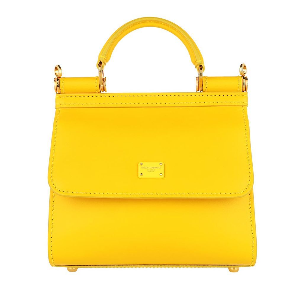 Satchel Bags - Top Handle Mini Bag Leather Giallo Oro - yellow - Satchel Bags for ladies