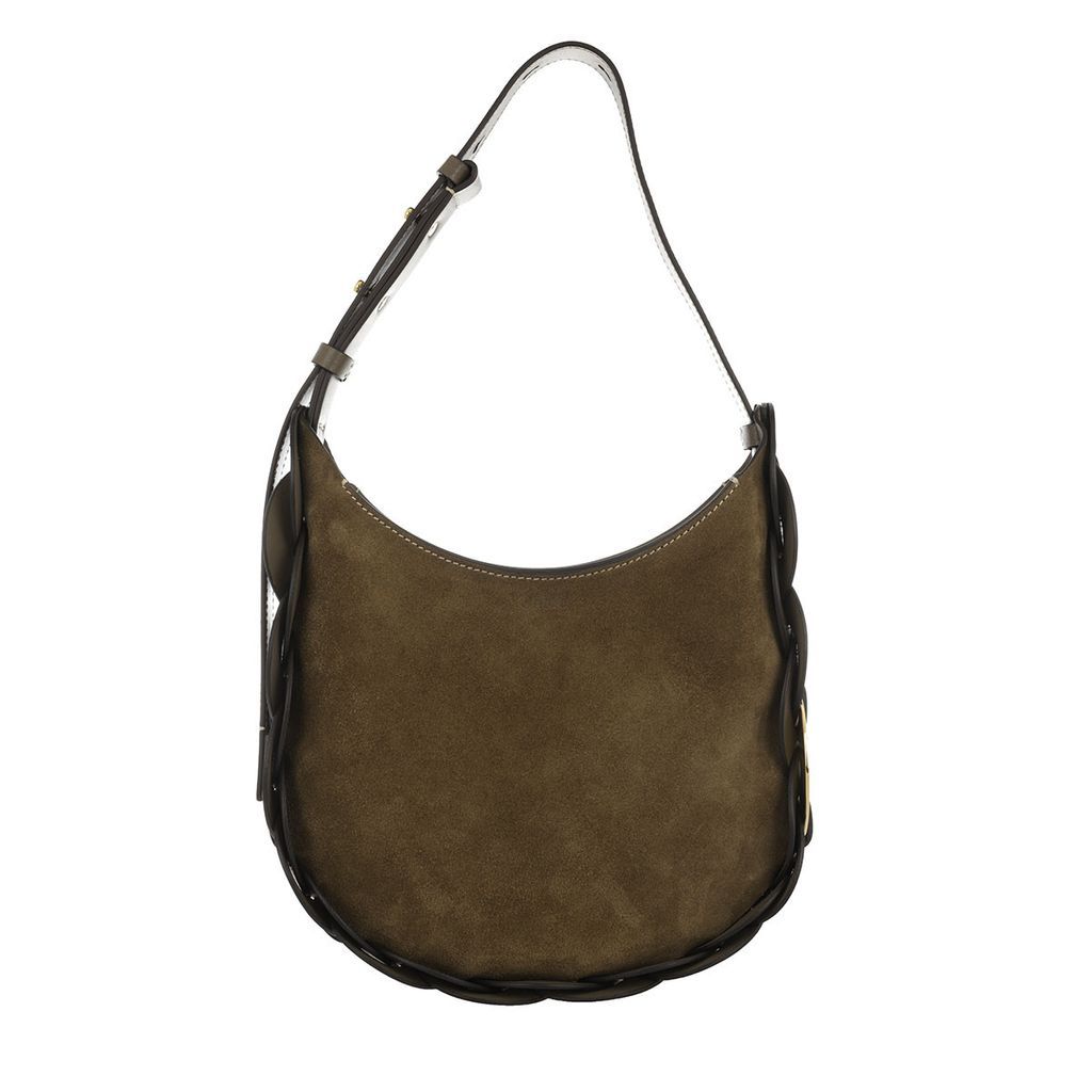 Hobo Bags - Darryl Small Crossbody Bag Suede Calfskin Army Green - brown - Hobo Bags for ladies