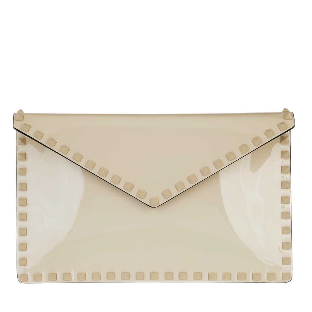 Clutch - Large Flat Pouch Light Ivory - white - Clutch for ladies