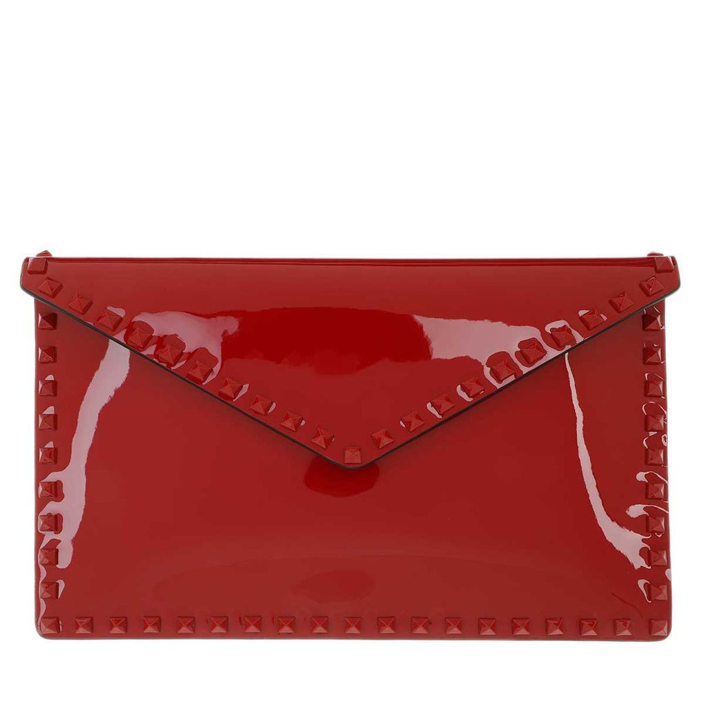 Clutch - Large Flat Pouch Red - red - Clutch for ladies