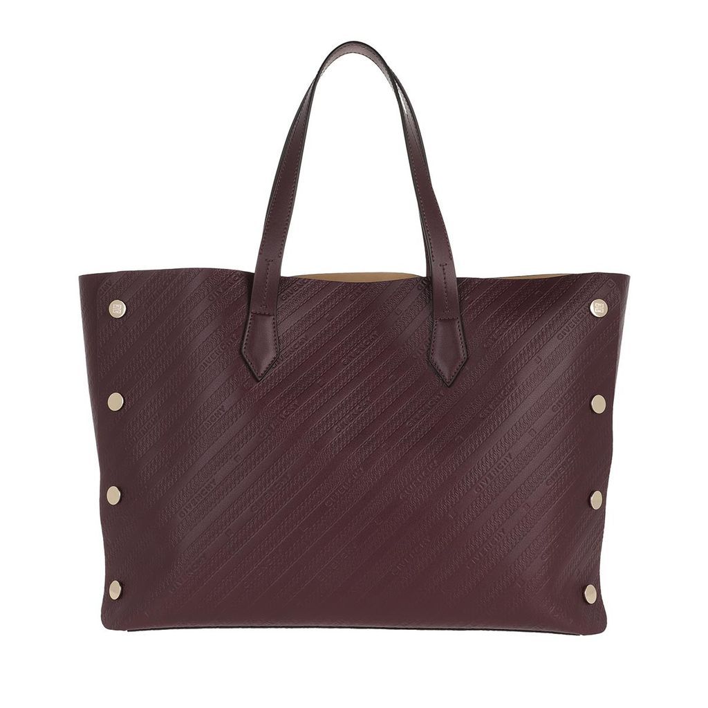 Shopping Bags - Bond Shopper Medium Embossed Leather Aubergine - red - Shopping Bags for ladies