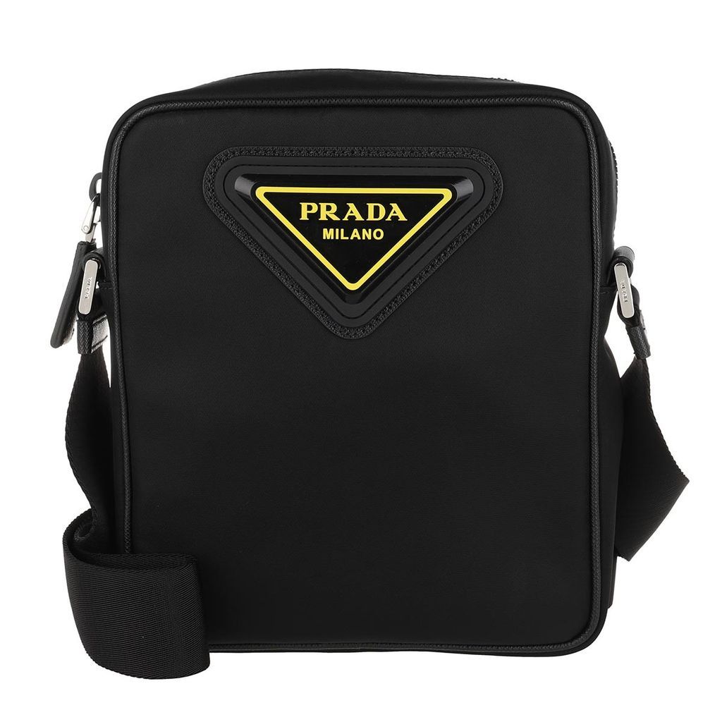 Cross Body Bags - Detailed Crossbody Messenger Bag Black/Yellow - black - Cross Body Bags for ladies