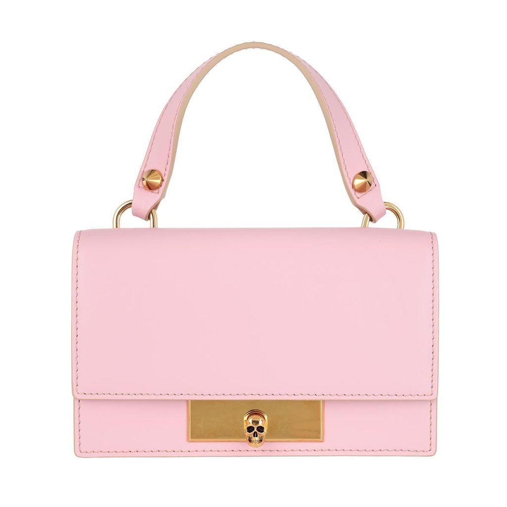Satchel Bags - Skull Lock Crossbody Bag Leather Pink - rose - Satchel Bags for ladies