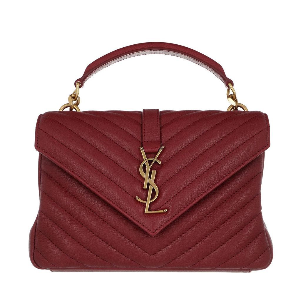 Satchel Bags - College Crossbody Bag Medium Leather Opyum Red - red - Satchel Bags for ladies