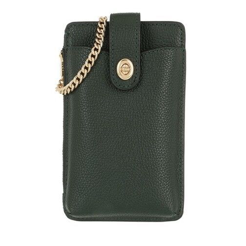 Crossbody Bags - Boxed Polished Pebble Turnlock Chain Phone Crossbo - green - Crossbody Bags for ladies