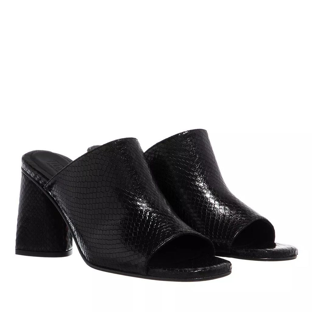 Sandals - Amali Textured Leather Sandals - black - Sandals for ladies