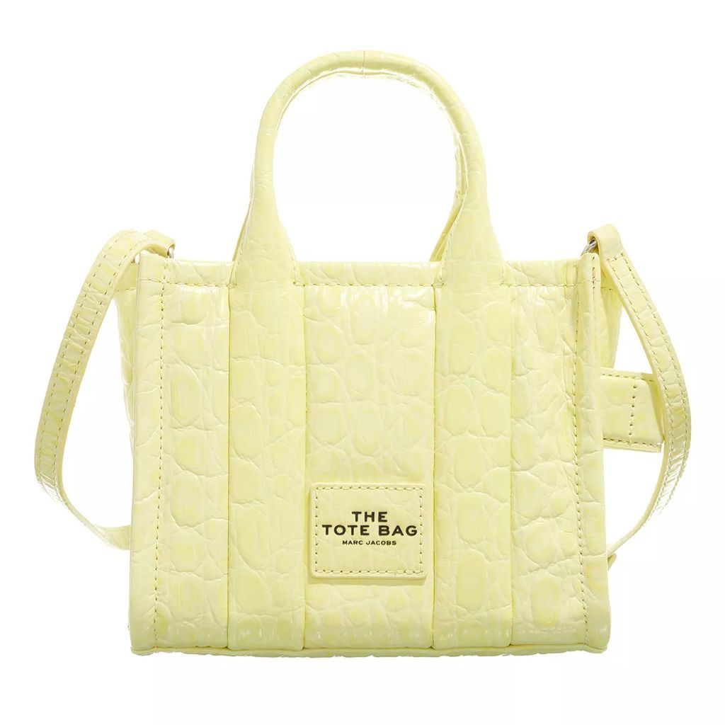 Satchels - The Croc Embossed Micro Tote - yellow - Satchels for ladies