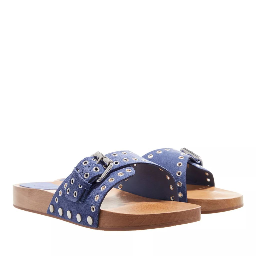 Sandals - Jaso Leather Slides - blue - Sandals for ladies