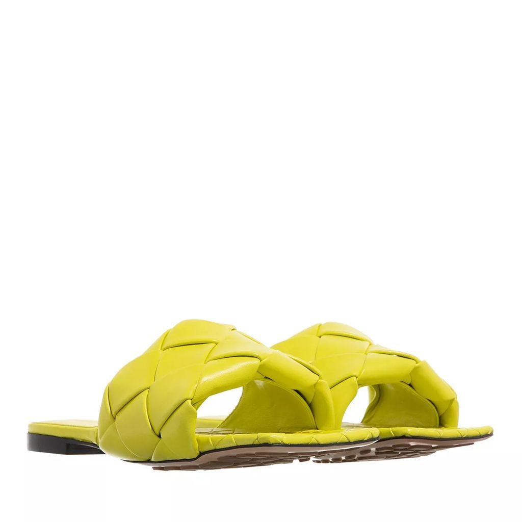 Slipper & Mules - Lido Intrecciato Flat Sandals - yellow - Slipper & Mules for ladies